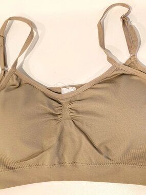 Women's Seamless Bralette Tan Beige Padded Bra One Size NWT more colors availabl
